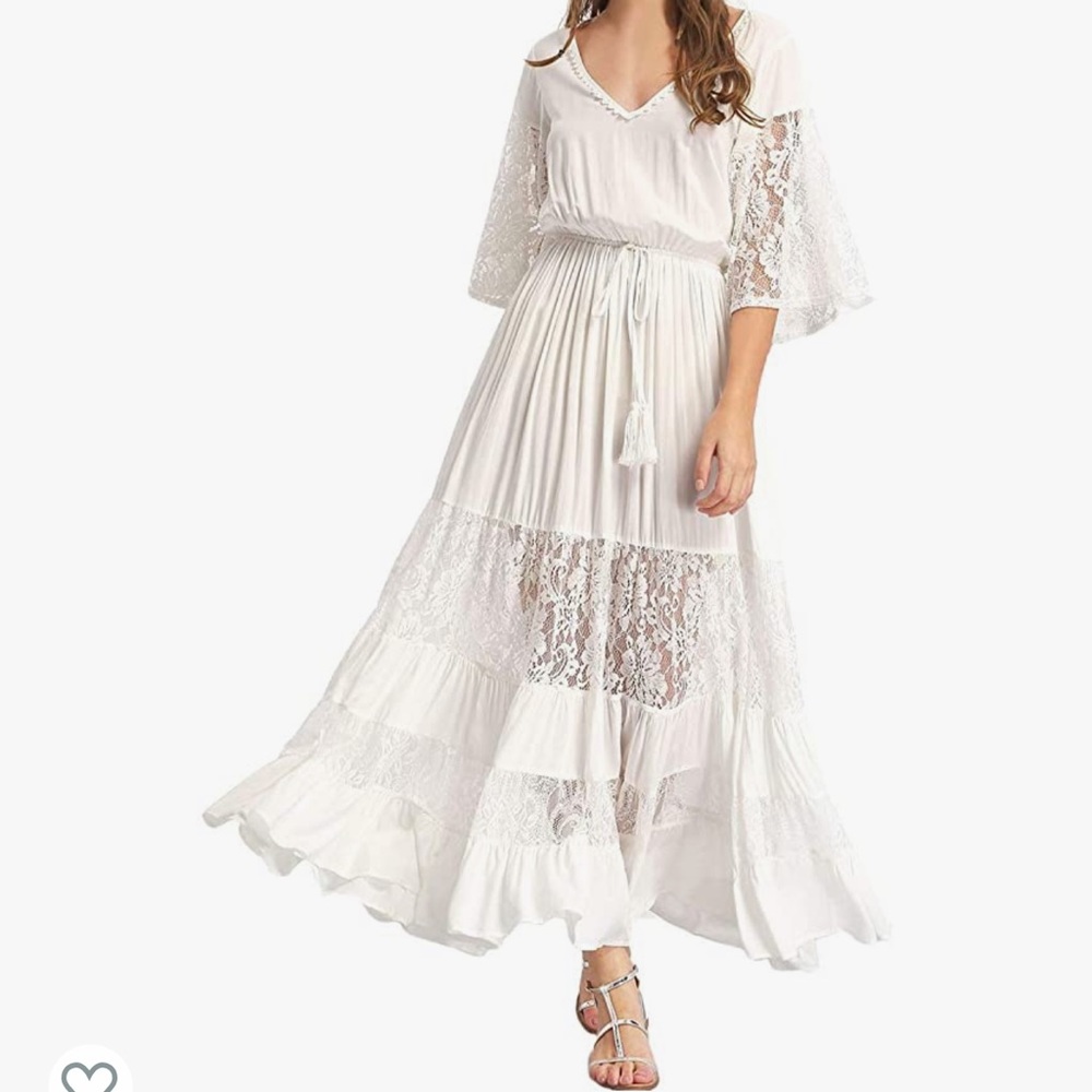 White boho inspired dress. NWOT